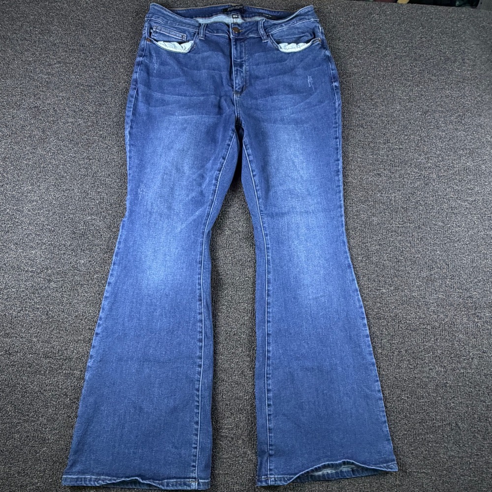 Judy Blue Jeans Womens 18W Flare Fit Blue JB88172 Stretch EUC